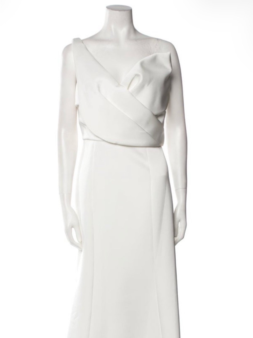 Rachel Gilbert White Maxi Dress with Wrap Bodice